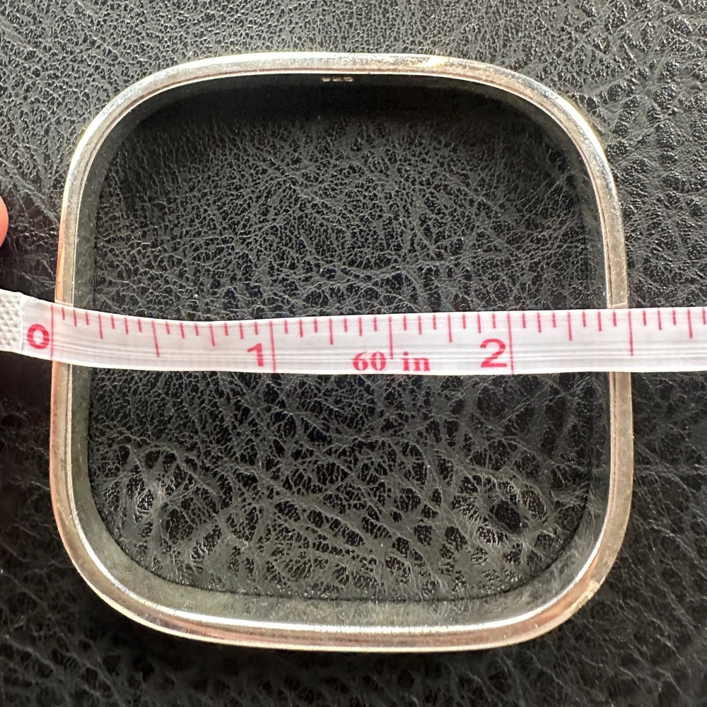 Vintage Sterling Silver Heavy Solid 925 Square Bracelet | Modern Unisex | 31g - Picture 6 of 9
